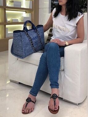 GWP Novelty Tote Bag Canvas Blue Large